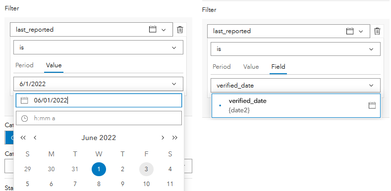 Options for entering values for fixed date filters Options for entering values for fixed date filters